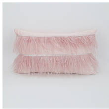 Funda de almohada lumbar de pluma de avestruz, cubierta de cojín para sofá, cama, coche, sala de estar, color rosa, venta al por mayor, FG1104 2024 - compra barato