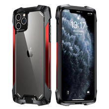 R-just Shockproof Silicone Airbag Phone Case For iPhone 12 Mini 11 Pro MAX Metal TPU Acrylic Back Cover Cases 2024 - buy cheap
