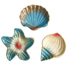 Whyou cerâmica estrela do mar concha mágica saboneteira seashells bandeja titular sabão criativo placa caixa de chuveiro do banheiro 2024 - compre barato