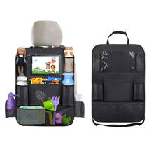 Organizador Universal para asiento trasero de coche, bolsa de almacenamiento de viaje con 9 bolsillos de almacenamiento para taza y papel, soporte para tableta con pantalla táctil, iPad 2024 - compra barato