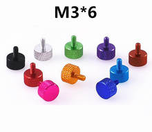 6pcs M3 thumb aluminium screws smooth large flat head grain knurled bolts male screw anode oxidation multi-color 6mm length 2024 - buy cheap