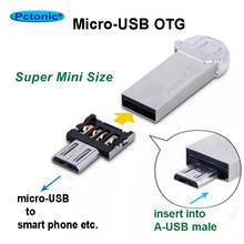 Тонкий OTG-адаптер pctonс micro-USB на type-A USB «штырь» и «штырь» micro-USB 2024 - купить недорого