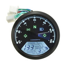 ABS Material 12V Universal Digital Motorcycle Speedometer Odometer Gauge Backlit Dual velocimetro with LED Indicator 2024 - buy cheap