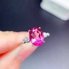 CoLife Jewelry Simple Gemstone Silver Ring 7mm*9mm Pink Topaz Silver Ring for Daily Wear 925 Silver Topaz Jewelry 2024 - buy cheap