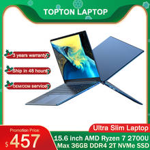 Topton H7 15.6 inch Ultrabook AMD Ryzen 7 2700U 8/12/20/36GB DDR4 512/1T/2T NVMe SSD Metal Notebook Windows 10 Pro Gaming Laptop 2024 - buy cheap
