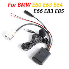 Car bluetooth Aux Jack Audio Cable W/ Microphone Handsfree 12PIN Adapter For BMW E60 E63 E64 E66 E83 E85 2024 - buy cheap