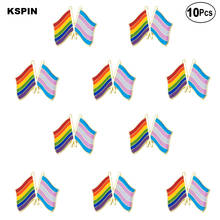 Rainbow & Transgender Pride Heart Shape Lapel Pin Flag badge Brooch Pins Badges 10Pcs a Lot 2024 - buy cheap