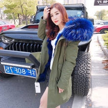 MaoMaoKongMulher parka coat natural real fox fur coat hooded ladies parka coat winter warm jacket 2024 - buy cheap
