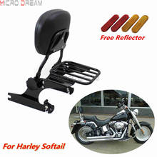 Черная регулируемая стойка для багажа с отсоединяемой спинкой, для Harley Softail Deluex FLSTN FLSTC Breakout FXBR FXSTC 2000-Up 2024 - купить недорого