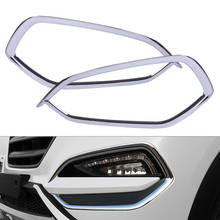 1 Pair Silver ABS plastic Chrome Plated Front Fog Light Cover Trim Fit for Hyundai Tucson 2016 2017 2018 Accessories 2024 - buy cheap