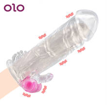 OLO Reusable Condom Penis Sleeve Vibrator G-spot Cock Sleeve Penis Rings Delayed Ejaculation Sex Toys For Men Adults Products 2024 - buy cheap