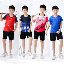 Boys badminton sportwear shirt shorts set, girls tennis t-shirt,children's  ping pong jerseys,sport shirt game tennis shirt kids 2024 - buy cheap