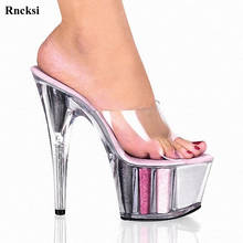 Rncksi New 15 CM High Heels Slippers Club Night Shoes Sexy Pole Dancing Shoes Platform Women's Shoes Dance Shoes 2024 - buy cheap