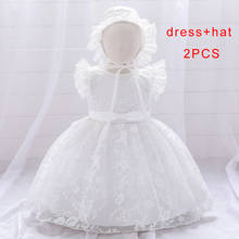 2022 Summer Flower Pink 1st Birthday Dress For Baby Girl Clothes Party And Wedding White Princess Tutu Skirt Ceremony 2024 - buy cheap