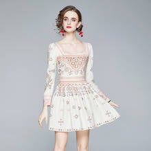 2022 Autumn New Retro Temperament Vestidos Women's Collar Waist Slimming European Goods Mini Dress DK106 2024 - buy cheap