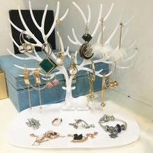 Caja de joyería en forma de cornamenta de plástico, organizador, anillo, collar, soporte de estante de exhibición, AIC88 2024 - compra barato