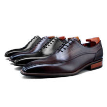 Мужские деловые модельные туфли наивысшего качества с острым носком; цвет черный, кофейный; свадебные туфли из натуральной кожи; обувь для выпускного бала для мальчиков 2024 - купить недорого