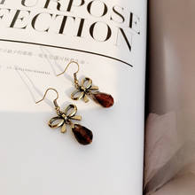 New Fashion Antique Brozen Alloy Bowknot Drop Earrings for Women Vintage Brown Crystal Water Drop Earrings Jewelry Party Gift 2024 - buy cheap