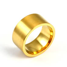 MOREDEAR-Anillo de titanio de 10mm para hombre y mujer, Color dorado pulido brillante 2024 - compra barato