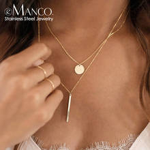 eManco 2 PCS Pendants Neckalce Minimalist 316L Stainless Steel Necklace for women Titanium Steel Necklace Jewelry 2024 - buy cheap