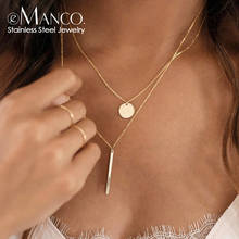 EManco-collar minimalista de acero inoxidable 316L para mujer, colgante de titanio, joyería, 2 uds. 2024 - compra barato