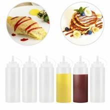 Churrasco ketchup molho 240ml dispensador garrafas dispensando garrafa maionese espremer jar com tampa plástico seguro branco ferramentas de cozinha 2024 - compre barato