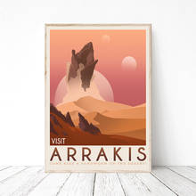 Постер Arrakis на холсте в стиле ретро, настенная живопись, научная классика, фантастика, специи, космос, идея подарка для гостиной 2024 - купить недорого