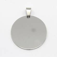 30pcs Stainless Steel Flat Round Hand Stamping Blank Tag Pendants, Stainless Steel Color,DIY Materials 43x36x1mm,Hole:9x4mm F60 2024 - buy cheap