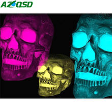 AZQSD-pintura de diamantes de Halloween, bordado de calavera hecho a mano, decoración del hogar, imagen de diamantes de imitación, regalo cuadrado completo, costura 2024 - compra barato