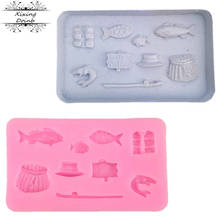 Fishing tools silicone mold cake chocolate mold fudge cake decoration Tools Kitchen Baking supplies 2024 - buy cheap