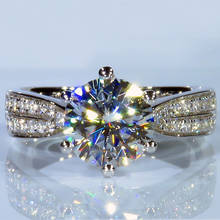 14k au585 ouro branco anel feminino moissanite diamantes 1 2 3 4 5 quilates redondo elegante festa de casamento noivado aniversário anel 2024 - compre barato