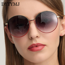 DYTYMJ солнцезащитные очки с круглой оправой Для женщин 2021 Винтаж металлические солнцезащитные очки Для женщин градиентные линзы Роскошные дизайнерские солнцезащитные очки 2024 - купить недорого