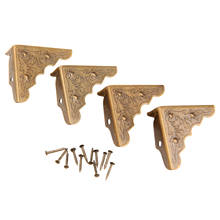 Protetor de canto decorativo, 20/peças, triangular, caixa de suporte, pés, pernas, mesa, acessórios para móveis, bronze, antigo 2024 - compre barato