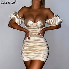 GACVGA 2021 новый сексуальный с открытыми плечами вечерние Ночное Платье женское мини-платье с открытой спиной, обтягивающее, узкое, с коротким рукавом, для девушек, Vestidos 2024 - купить недорого