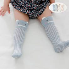 6 пара/лот, милые ультратонкие жаккардовые Носки с рисунком из мультфильма для детей 0-1-3 лет, детские носки до колена 2024 - купить недорого
