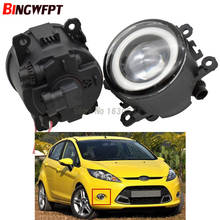 2x White Angel Eyes Car Styling front bumper LED fog Lights with len For F-ord Focus MK2/3 Fusion Fiesta MK7 2024 - buy cheap