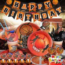 Character Basketball Theme Party Decoration Party Favors Straw Blowout Hat Children Kids Birthday Party Supplies Tableware Set 2024 - buy cheap
