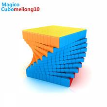 Moyu meilong cubo mágico profissional, cubo mágico 10x10 antiestresse sem adesivos jogos quebra-cabeças de velocidade para adultos brinquedos para cubos usados 2024 - compre barato