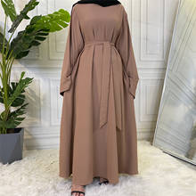 Eid Ramadan Modest Abaya Dress Muslim Women Loose Causul Caftan Long Sleeve Solid Color Hijab Dresses Islamic Dubai Turkey Robe 2024 - buy cheap