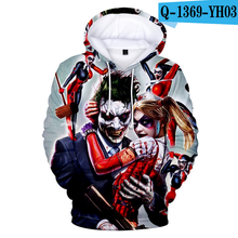 Moletom com capuz joker masculino/feminino, estampa 3d da moda, estilo harajuku, hip hop, streetwear, casual, com capuz, roupas 2024 - compre barato