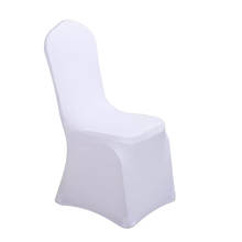 Funda Universal blanca de LICRA para silla, cubierta elástica de poliéster para banquete de boda, fiesta, Hotel, comedor, 10, 30 y 50 Uds. 2024 - compra barato