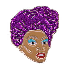 Broche temático The Drag Queen, insignia lgbtq, Pin de esmalte violeta, accesorio para novios y niñas 2024 - compra barato