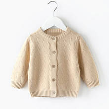 Baby Girls Cardigan 1-6 years old Autumn Winter Solid Color Children's Sweater Toddler Girl Cardigan Outerwear Baby Clothes 2024 - buy cheap