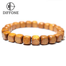 Diffone 2020 Jewelry Natural Wood Bracelet Homme Minimalist Cylinder Square Charm Braslets Meditation Yoga Brazalete Pulseira 2024 - buy cheap