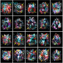 SDOYUNO-pintura sin marco por números de 60x75cm, animales coloridos sobre lienzo, perros, bricolaje, imágenes por números, mono, decoración del hogar 2024 - compra barato