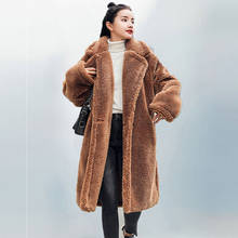 Winter Lamb Fur Coat Women Fashion Lapel Thick Warm Woolen Fur Coat Plus Size Casual Parka Jacket Female Manteau Femme Hiver 488 2024 - buy cheap