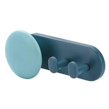 Gancho de parede decorativo, gancho adesivo criativo de plástico abs azul, cabide pegajoso para carregador de cabos de dados, ganchos de parede decorativos 2024 - compre barato