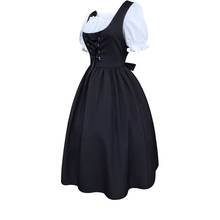 Vestido de fantasia medieval feminino 5xl plus size manga curta gola boneca retro vestido de empregada doméstica bonito roupa cosplay festa festival 2024 - compre barato