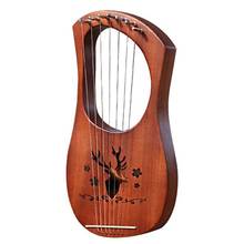 7-String Lyre Harp Mahogany Solid Wooden Metal Strings Stringed Instruments 2024 - buy cheap