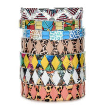 Bohemian Elegant Wholesale Jewelry Fashion Charm Beads Bracelet Leopard Print Bracelets For Women Gift Wide Wrap Bracelet Femme 2024 - buy cheap